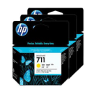Brand New Original HP CZ136A (HP 711) INK / INKJET Cartridge High Yield Yellow 3 Pack